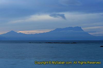 View of Mt. Kinabalu from Mantanani