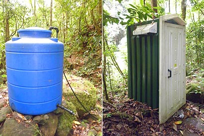 Toilet and water tank at Kepuakan Camp