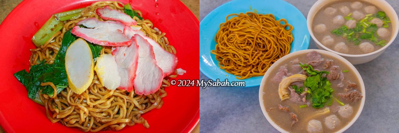 Tuaran Mee and Ngiu Chap Mee served in Kolo style