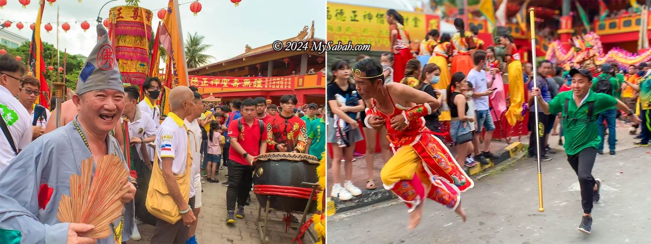 Ji Gong (left) and Monkey King (right) in Chingay Parade