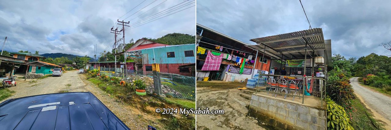 Left: Kampung Sayap (Sayap Village) about 6 Km before Sayap Substation. Right: Basic sundry shopping is available at shops along the village road (daytime only).